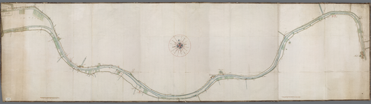 A-0494 [Kaart van de Rijn van Leiden tot Alphen met het verloop van de Hoge en Lage Rijndijk], 1691